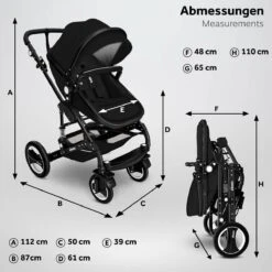 KIDUKU- 3 In 1 Combi-kinderwagen- Zwart- Buggy Incl. Autostoeltje-regenhoes- Inklapbaar -Aanbiedingen BIBS Winkel 1200x1200 4627