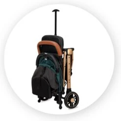 MoMi Wandelwagen - Compacte Lichtgewicht Buggy - Estelle - Green-Gold (geschikt Van 6mnd - 15kg) -Aanbiedingen BIBS Winkel 1200x1200 4664