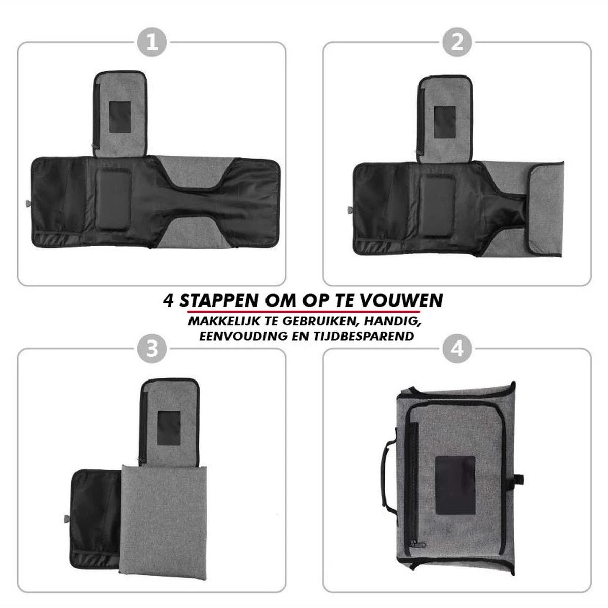 Verschoningsmatje Opvouwbaar - Verzorgingsmatje Voor Onderweg - Aankleedkussen - Traveltas - Diaperbag 4 Verschoningsmatje Opvouwbaar - Verzorgingsmatje Voor Onderweg - Aankleedkussen - Traveltas - Diaperbag - Afbeelding 4