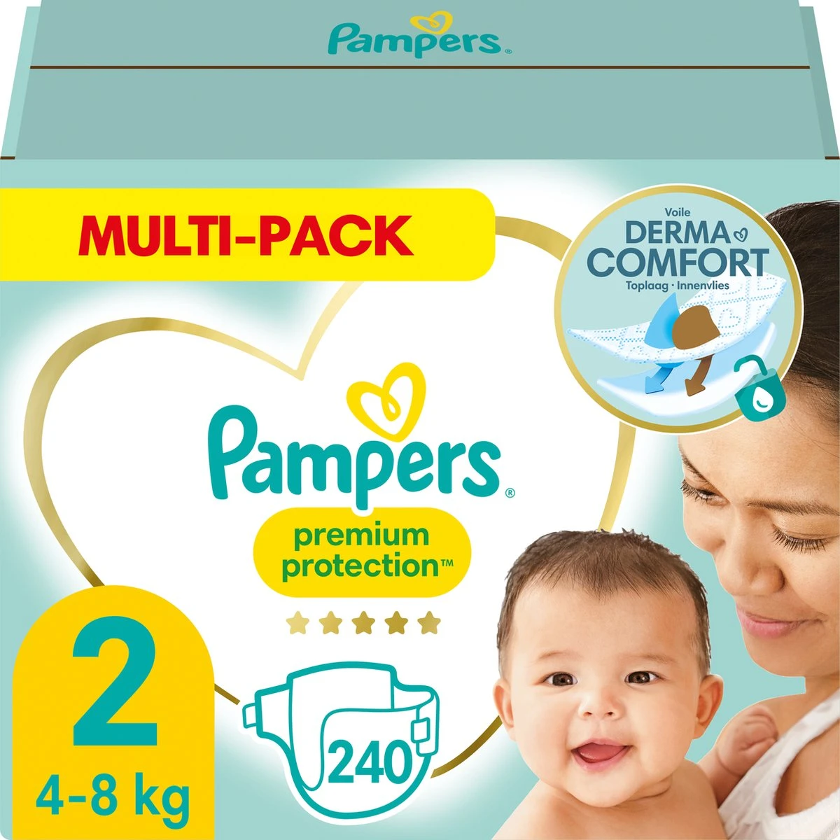 Pampers® Pampers Premium Protection Luiers - Maat 2 (4-8kg) - 240 Stuks - Multi-Pack 1 Pampers® Pampers Premium Protection Luiers - Maat 2 (4-8kg) - 240 Stuks - Multi-Pack