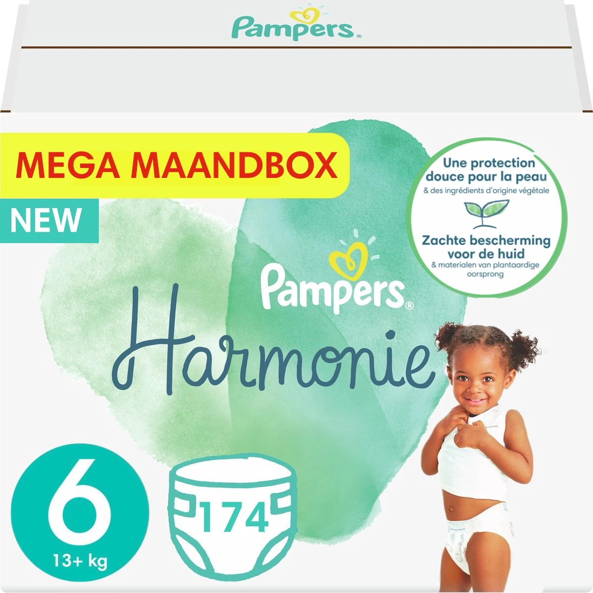 Pampers® Pampers - Harmonie Pure - Maat 6 - Mega Maandbox - 174 Luiers 1 Pampers® Pampers - Harmonie Pure - Maat 6 - Mega Maandbox - 174 Luiers