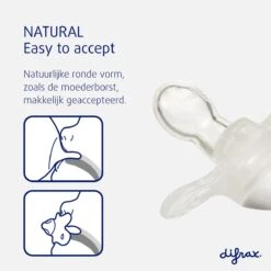 Difrax Fopspeen 0-6 Maanden Natural Speen - Lichtroze/Bubble Gum - 2 Stuks -Aanbiedingen BIBS Winkel 1200x1200 5246