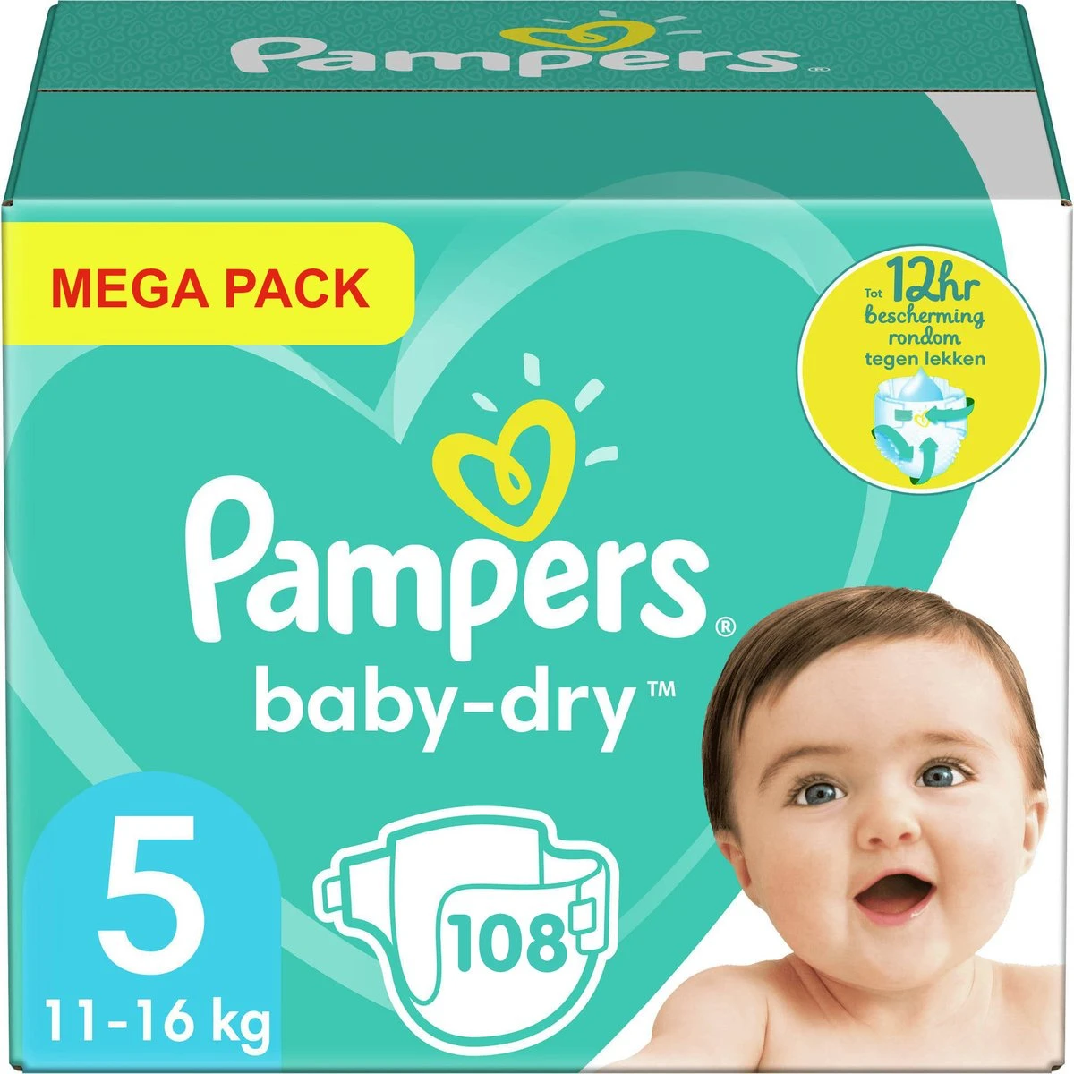 Pampers® Pampers - Baby Dry - Maat 5 - Mega Pack - 108 Luiers 6 Pampers® Pampers - Baby Dry - Maat 5 - Mega Pack - 108 Luiers - Afbeelding 6