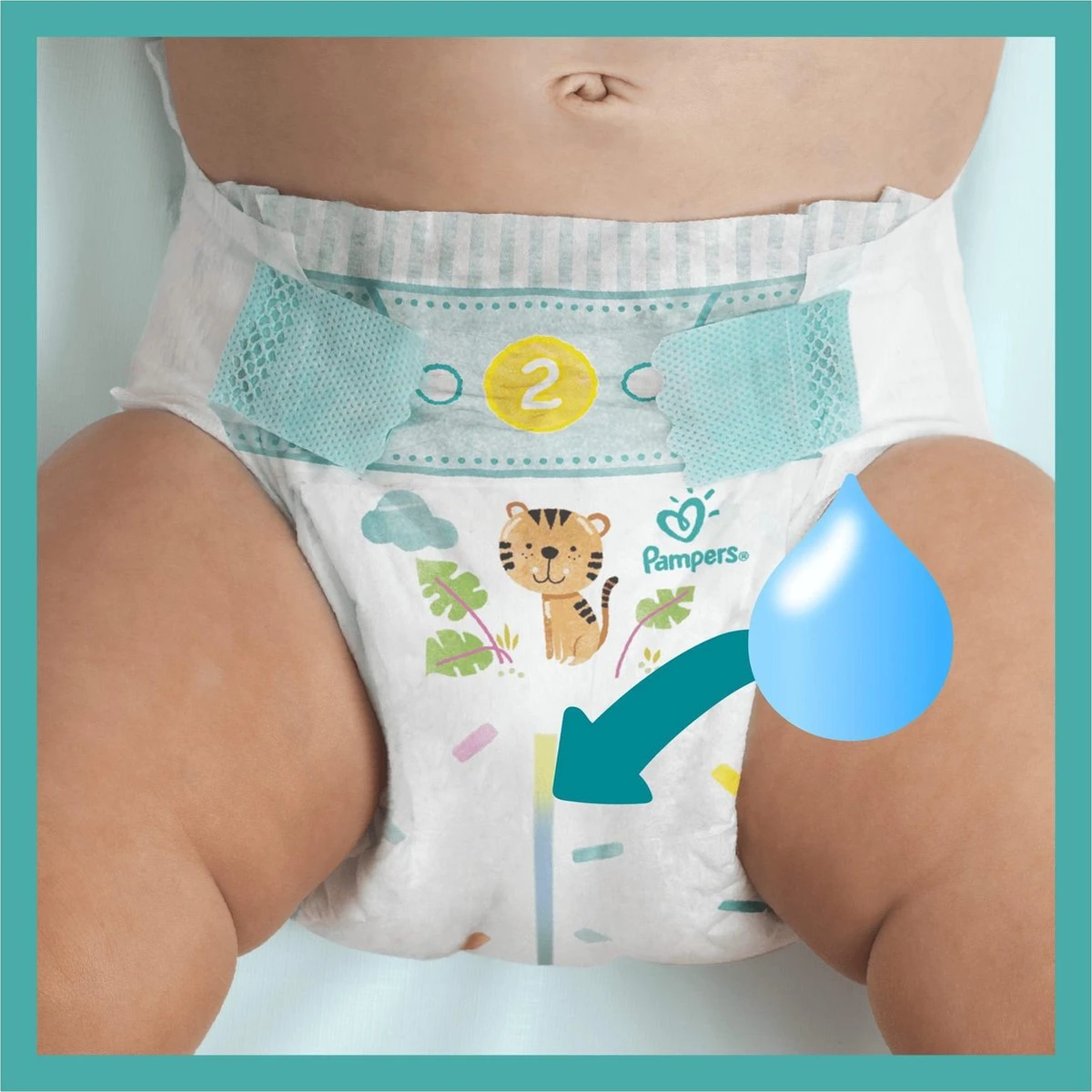 Pampers® Pampers Baby-Dry - Maat 2 (4-8kg) - 34 Luiers 9 Pampers® Pampers Baby-Dry - Maat 2 (4-8kg) - 34 Luiers - Afbeelding 9