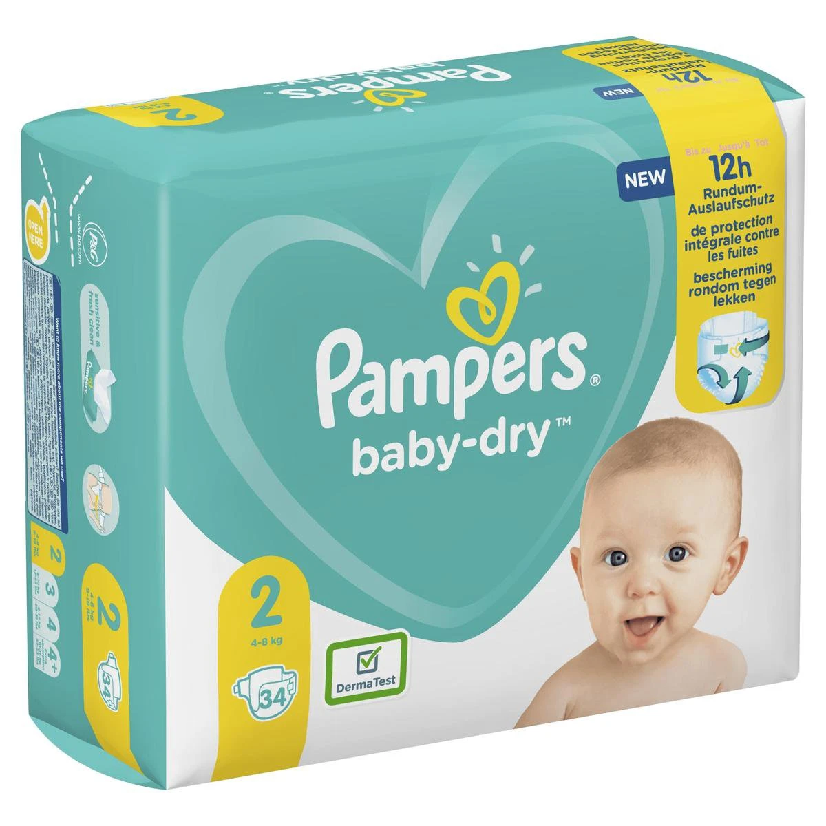 Pampers® Pampers Baby-Dry - Maat 2 (4-8kg) - 34 Luiers 10 Pampers® Pampers Baby-Dry - Maat 2 (4-8kg) - 34 Luiers - Afbeelding 10