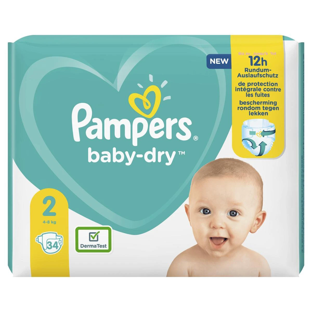 Pampers® Pampers Baby-Dry - Maat 2 (4-8kg) - 34 Luiers 14 Pampers® Pampers Baby-Dry - Maat 2 (4-8kg) - 34 Luiers - Afbeelding 14