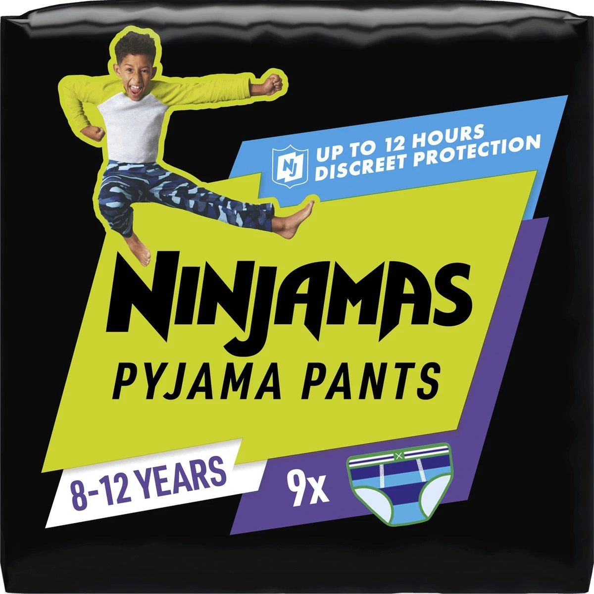 Ninjamas Pyjama Pants Luierbroekjes Jongen - 9 Nachtluiers Voor Bedplassen - 8-12 Jaar 1 Ninjamas Pyjama Pants Luierbroekjes Jongen - 9 Nachtluiers Voor Bedplassen - 8-12 Jaar