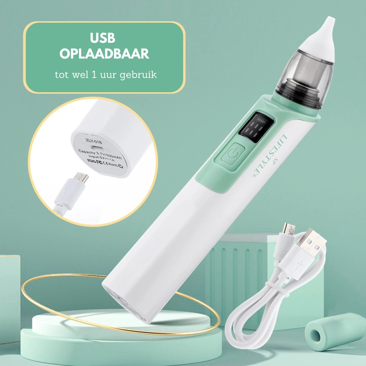 SP Lifestyle ® Neusreiniger Baby - Elektrische Neuszuiger Met USB - Snoetenpoetsers - Snotzuiger Baby - 6 Verschillende Standen 7 SP Lifestyle ® Neusreiniger Baby - Elektrische Neuszuiger Met USB - Snoetenpoetsers - Snotzuiger Baby - 6 Verschillende Standen - Afbeelding 7