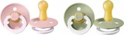 BIBS Fopspeen - Set Van 2 - Glow In The Dark Blush En Sage - Leeftijd 6-18 Maanden