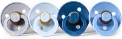 BIBS Fopspenen| Set 4 Stuks|0-6 Maanden|Maat 1| Cloud, Baby Blue, Midnight Blue, Sky Blue|