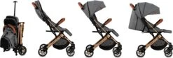 MoMi Wandelwagen - Compacte Lichtgewicht Buggy - Estelle - Gray-Gold (geschikt Van 6mnd - 15kg) -Aanbiedingen BIBS Winkel 1200x410 1