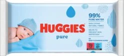 Huggies Billendoekjes - Pure 99% Water - 18 X 56 Stuks - 1008 Doekjes - Voordeelverpakking -Aanbiedingen BIBS Winkel 1200x546