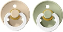 Bibs Fopspeen - Maat 1 0-6 Maanden - 2 Stuks - Vanilla & Sage Glow In The Dark