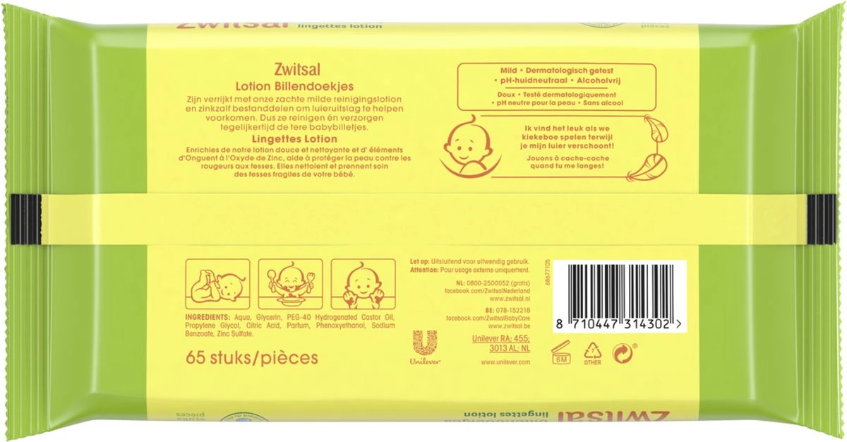 Zwitsal Lotion Billendoekjes Alcoholvrij - 1755 Doekjes - Voordeelverpakking 2 Zwitsal Lotion Billendoekjes Alcoholvrij - 1755 Doekjes - Voordeelverpakking - Afbeelding 2