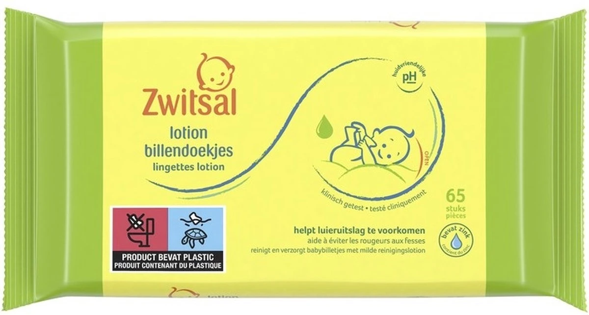 Zwitsal - Billendoekjes - Lotion - 65st 4 Zwitsal - Billendoekjes - Lotion - 65st - Afbeelding 4