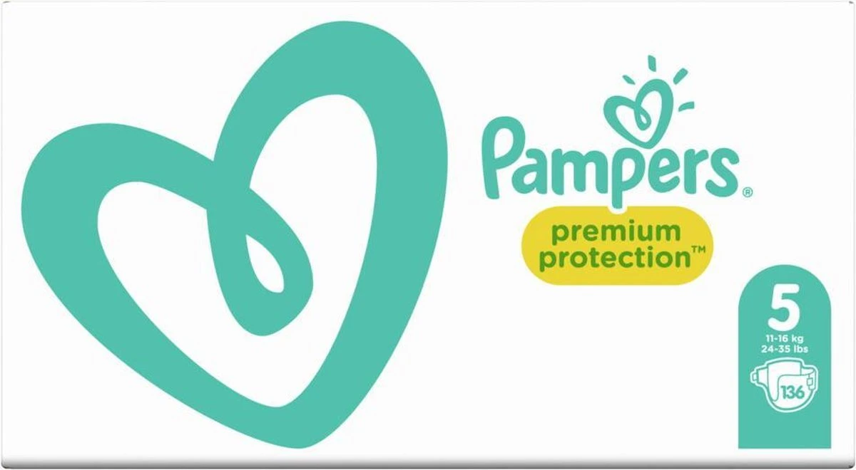 Pampers® Pampers Premium Protection Luiers - Maat 5 (11-16 Kg) - 136 Stuks - Multi-Pack 8 Pampers® Pampers Premium Protection Luiers - Maat 5 (11-16 Kg) - 136 Stuks - Multi-Pack - Afbeelding 8