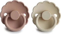 Frigg Fopspeen - Maat 2 6-18 Maanden - 2 Stuks - Daisy - Cream - Blush