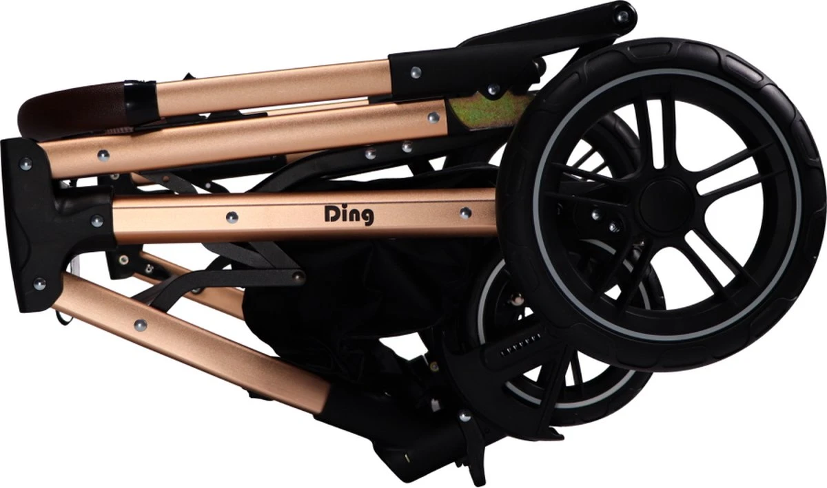 Ding Juna Kinderwagen 3 In 1 - Beige/Rose - Combi Kinderwagen Incl. Autostoel 15 Ding Juna Kinderwagen 3 In 1 - Beige/Rose - Combi Kinderwagen Incl. Autostoel - Afbeelding 15