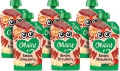 Olvarit Knijpfruit 6+ Maanden - Banaan Aardbei - 6 X 100g
