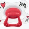Difrax Fopspeen 6+ Maanden Natural Speen - I Love Papa - Rood/Wit - 1 Stuk