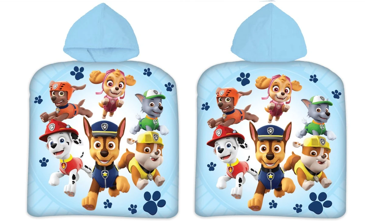 Paw Patrol Poncho 50x100cm 100% Katoen 1 Paw Patrol Poncho 50x100cm 100% Katoen