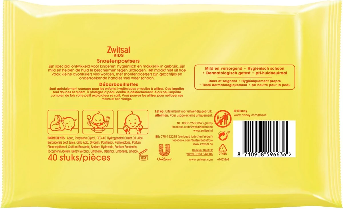 Zwitsal Kids Snoetenpoetsers - 12 X 40 Stuks - Voordeelverpakking 2 Zwitsal Kids Snoetenpoetsers - 12 X 40 Stuks - Voordeelverpakking - Afbeelding 2