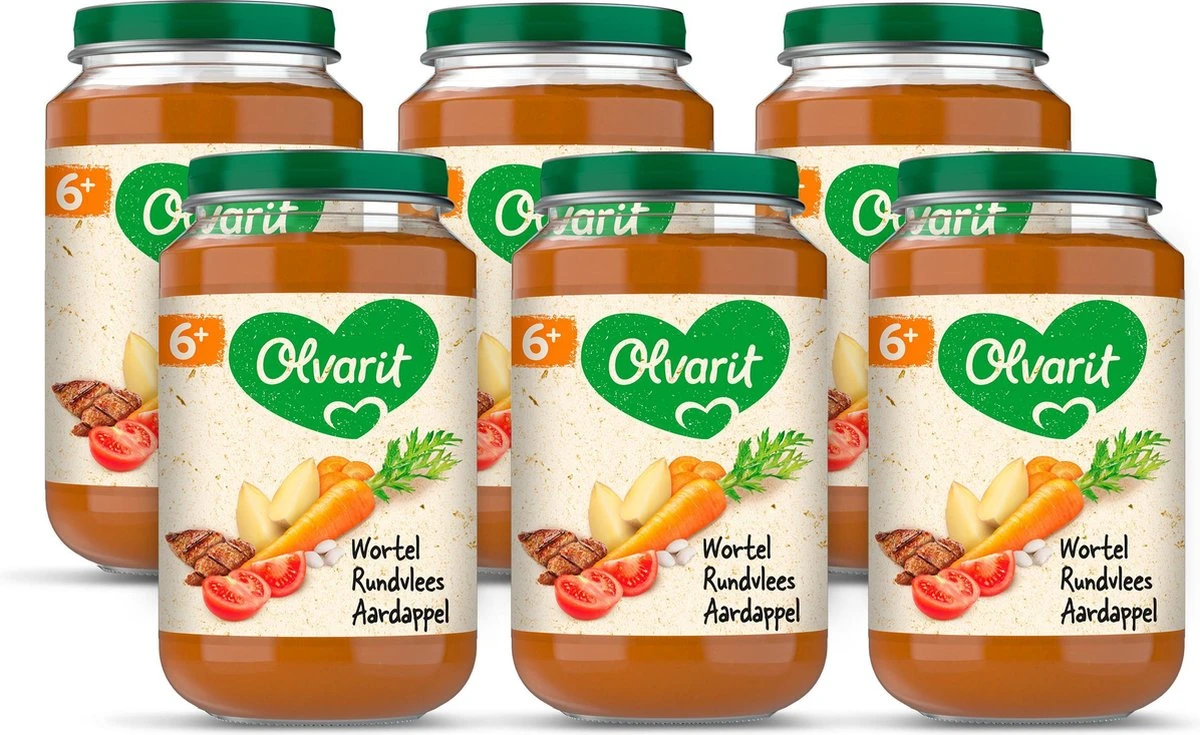 Olvarit 6m04 Wortel Rundvlees Aardappel 6x200g 1 Olvarit 6m04 Wortel Rundvlees Aardappel 6x200g
