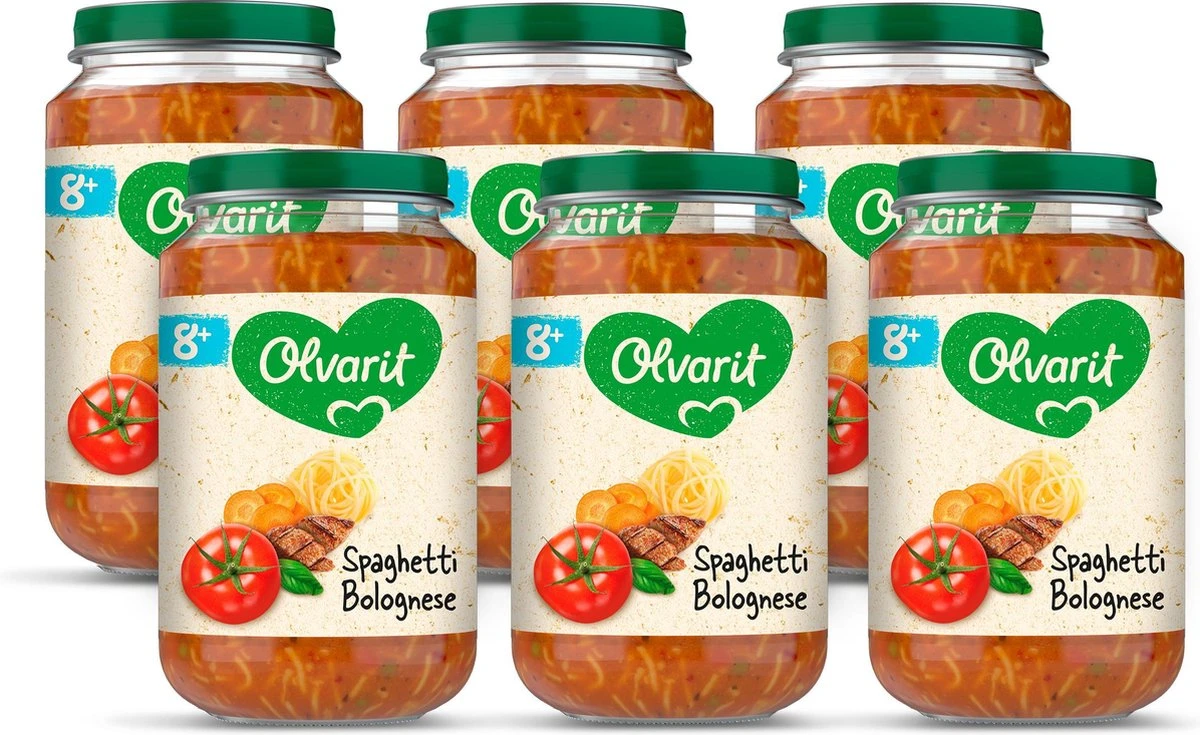 Olvarit 8m10 Spaghetti Bolognese 6x200g 1 Olvarit 8m10 Spaghetti Bolognese 6x200g