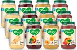 Olvarit Variatiemenu Fruithapjes 8+ Maanden - Versie 2 - 4 Smaken - 12 X 200g