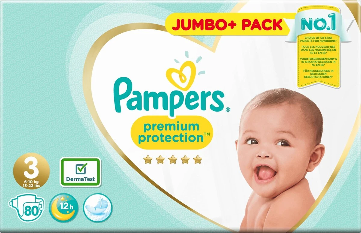 Pampers® Pampers Premium Protection Luiers Maat 3 - 80 Luiers 8 Pampers® Pampers Premium Protection Luiers Maat 3 - 80 Luiers - Afbeelding 8
