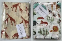2 Stuks - Hydrofiele Doeken XL 120x120 Cm - Inbakerdoek Baby - Safari Giraf -Aanbiedingen BIBS Winkel 1200x800 194