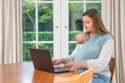 Babylonia - Tricot-Slen Organic - Draagdoek Baby - Silver Blue -Aanbiedingen BIBS Winkel 1200x800 618