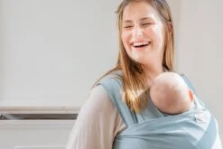 Babylonia - Tricot-Slen Organic - Draagdoek Baby - Silver Blue -Aanbiedingen BIBS Winkel 1200x800 620