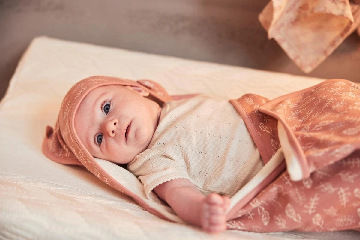 Jollein Badcape Meadow 75x75cm - Rosewood 6 Jollein Badcape Meadow 75x75cm - Rosewood - Afbeelding 6