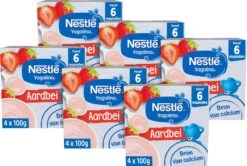 Nestlé Yogolino Aardbei - Baby Toetje - Vanaf 6 Maanden - 6 Stuks - Totaal 24 Porties
