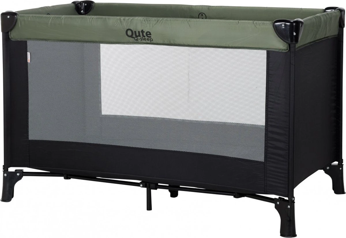 Qute Campingbed Q-sleep Olijfgroen/zwart 1 Qute Campingbed Q-sleep Olijfgroen/zwart
