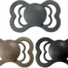 BIBS Supreme Fopspeen | Bundel Set 3 Stuks | T2 | Maat 2 | 6-18 Maanden | Silicone | Dark Oak, Iron, Black