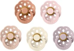 Bibs Fopspeen - Maat 2 6-18 Maanden - 5 Stuks - Boheme Ivory - Blossom - Blush - Peach - Dusky Lilac