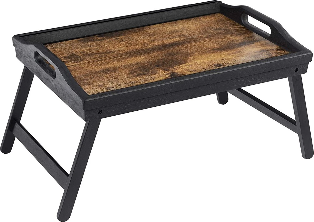 FURNIBELLA - Bedblad, Ontbijtblad, Laptopstandaard, Met Inklapbare Poten Gemaakt Van Bamboe, Voor Bed, Bank, Voor Snacks, Met Houder Voor Mobiele Telefoon, Tablet, 42 X 30 X 22 Cm, Vintage Bruin LLD111B01 7 FURNIBELLA - Bedblad, Ontbijtblad, Laptopstandaard, Met Inklapbare Poten Gemaakt Van Bamboe, Voor Bed, Bank, Voor Snacks, Met Houder Voor Mobiele Telefoon, Tablet, 42 X 30 X 22 Cm, Vintage Bruin LLD111B01 - Afbeelding 7