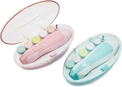 Merkloos Roze - Nagelvijl Set - Nagel Vijl Set - Electrische Baby Nagel Vijl - Veilig Nagels Verzorgen, Baby, Peuter, Kinderen En Volwassenen - Met 6 Verschillende Vijlen En Verstelbare Snelheden