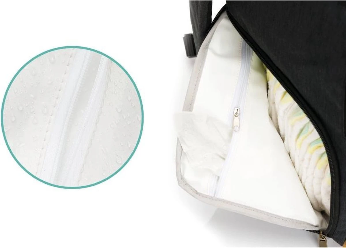 Fillikid Luiertas Rugzak - Met Verschoonmatje - Multifunctioneel - Zwart 13 Fillikid Luiertas Rugzak - Met Verschoonmatje - Multifunctioneel - Zwart - Afbeelding 13