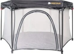 Deryan Draagbare Kinderbox - Zwart - Vaste Matrasbodem - Reisbox - Campingbedje -Aanbiedingen BIBS Winkel 1200x870 4