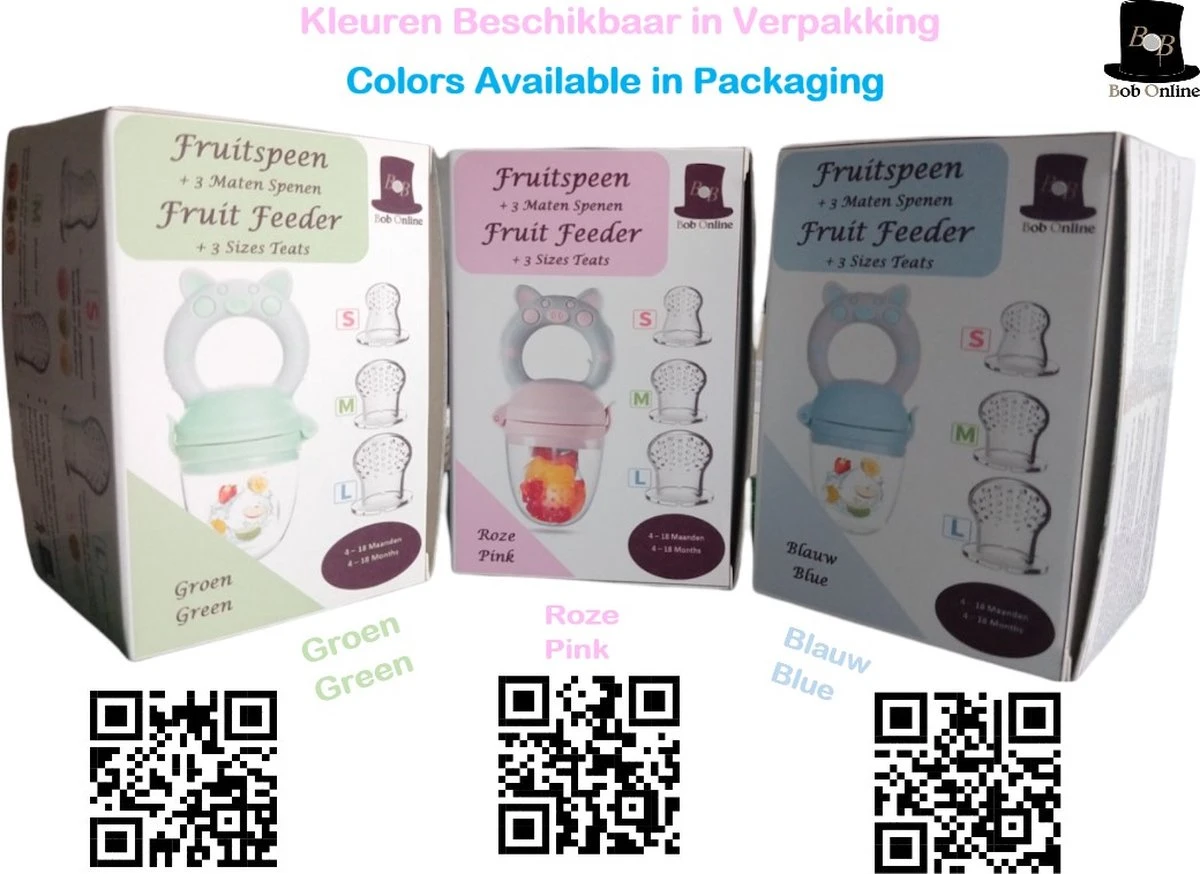 Bob Online ™ - Groen Baby Fruitspeen En Bijtring In Een X 1 + 3 Maten Spenen - Fruitzuiger - Fruit Fopspeen Voorkomt Verstikking - Babyvoeding - Siliconen Fruitspeen - Fruit Pacifier + 3 X S M L Teats – 3 X Spenen Voor Langer Gebruik - Kraam Cadeau 5 Bob Online ™ - Groen Baby Fruitspeen En Bijtring In Een X 1 + 3 Maten Spenen - Fruitzuiger - Fruit Fopspeen Voorkomt Verstikking - Babyvoeding - Siliconen Fruitspeen - Fruit Pacifier + 3 X S M L Teats – 3 X Spenen Voor Langer Gebruik - Kraam Cadeau - Afbeelding 5