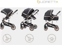 Merkloos Lioretti® Luxe Baby Buggy 3 In 1 | Baby Wagen | Kinderwagen Met Stoel En Wieg | Inklapbaar | Hoge Kwaliteit | Combi | Zwart -Aanbiedingen BIBS Winkel 1200x877 3