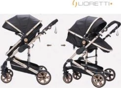 Merkloos Lioretti® Luxe Baby Buggy 3 In 1 | Baby Wagen | Kinderwagen Met Stoel En Wieg | Inklapbaar | Hoge Kwaliteit | Combi | Zwart -Aanbiedingen BIBS Winkel 1200x880 7