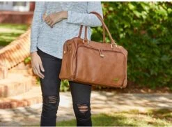 Grote Luiertas Double Zip Satchel Chestnut Redwood - Kunstleer - 42 Cm Breed -Aanbiedingen BIBS Winkel 1200x884 4