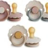 FRIGG Fopspeen Natuurrubber - Set Van 3 - Cotton Candy, Biscuit, Chamomile - Maat 2 - Leeftijd 6 Tot 18 Maanden