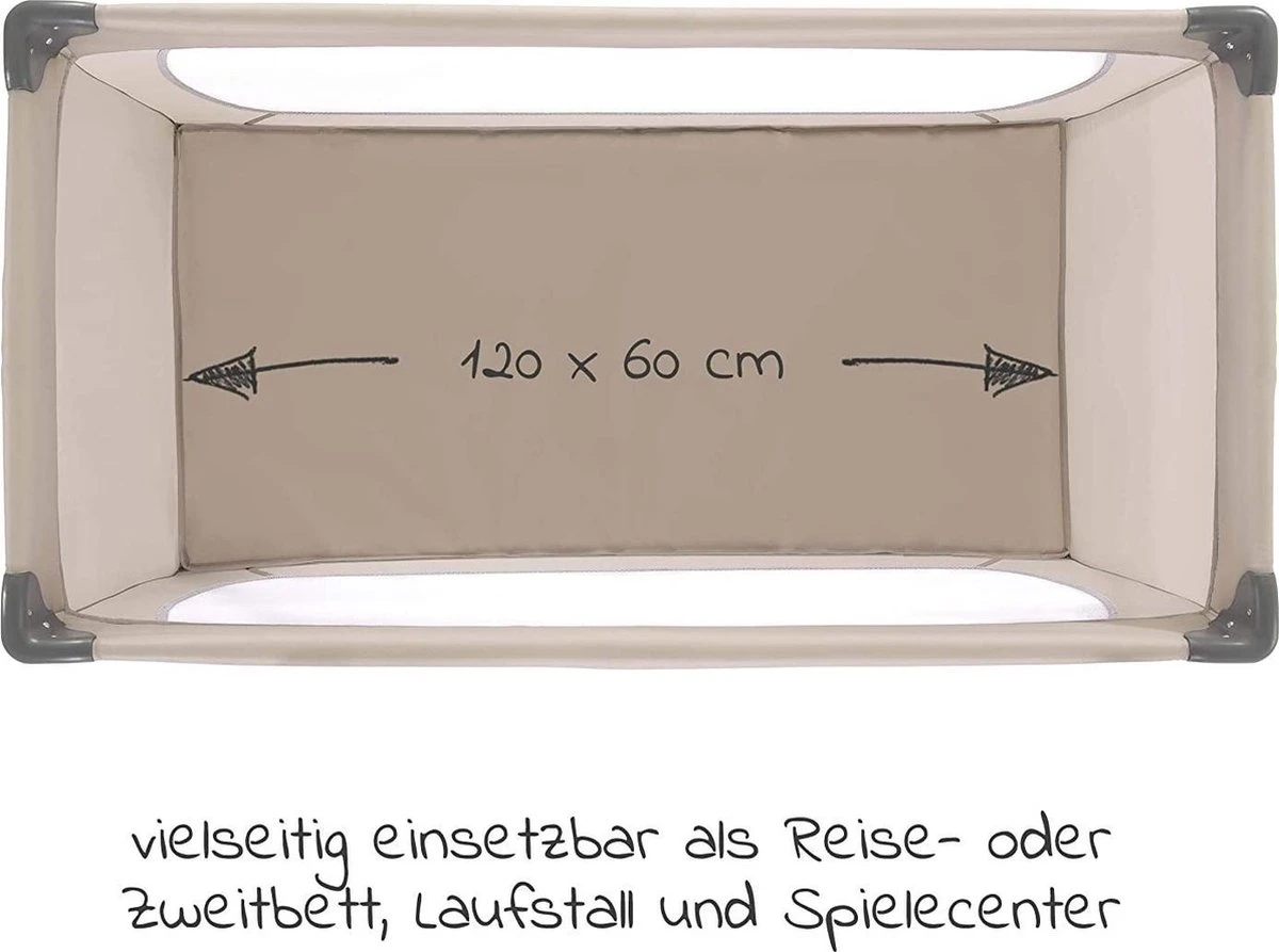 Hauck Dream N Play Campingbedje Set - Met Matras En Muggennet - Beige 3 Hauck Dream N Play Campingbedje Set - Met Matras En Muggennet - Beige - Afbeelding 3