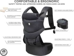 Dooky Ergonomische Draagzak Urban Comfort Grey Sapphire -Aanbiedingen BIBS Winkel 1200x915 11