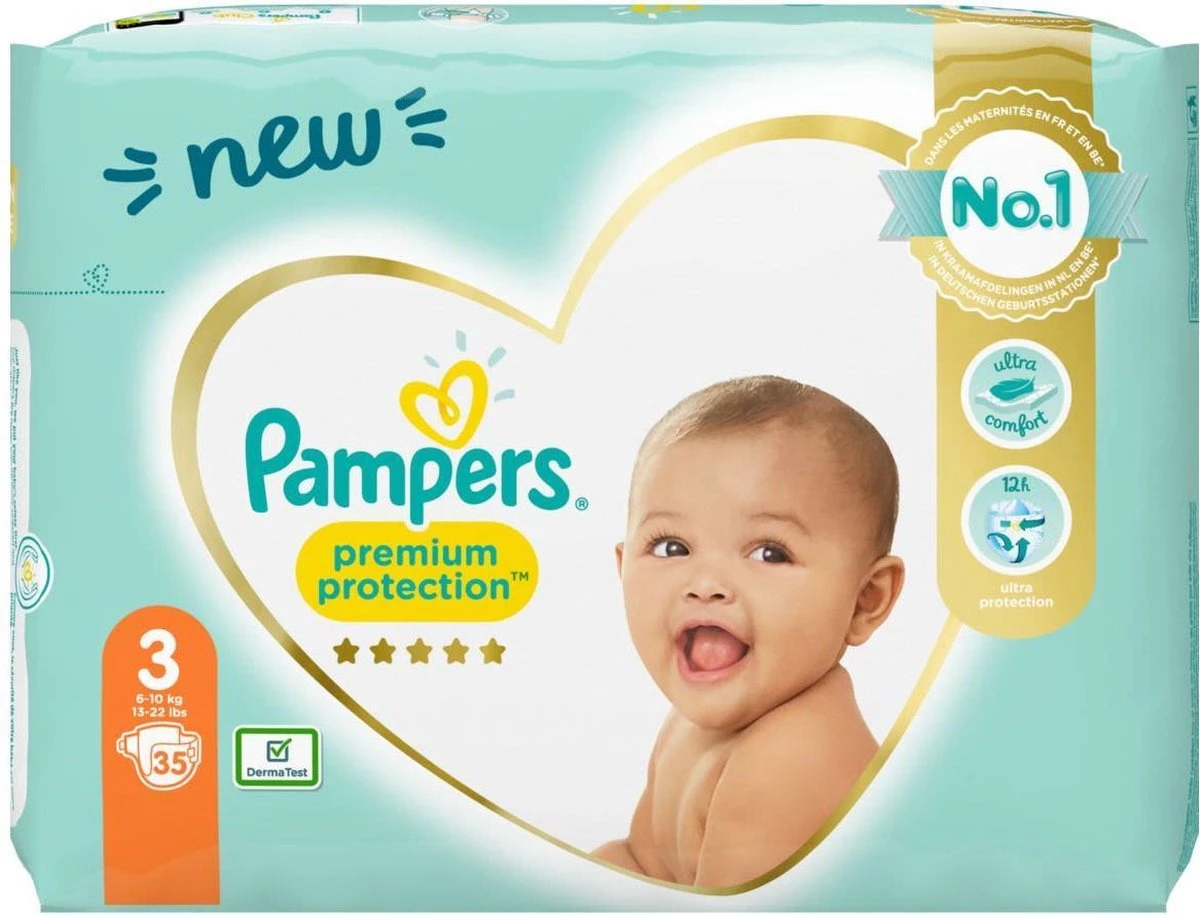 Pampers® Pampers Premium Protection New Baby - Maat 3 - 6 -10kg - 35 Stuks -Luiers 1 Pampers® Pampers Premium Protection New Baby - Maat 3 - 6 -10kg - 35 Stuks -Luiers